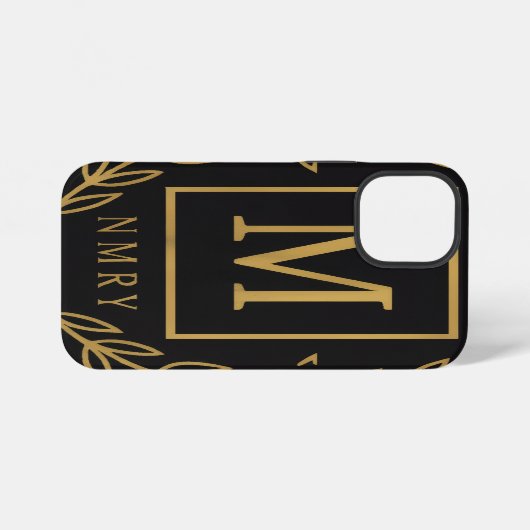 Coque iPhone 12 Mini "Royal NMKY Emblem – Monogram M Crest Design" (Verso Horizontal)