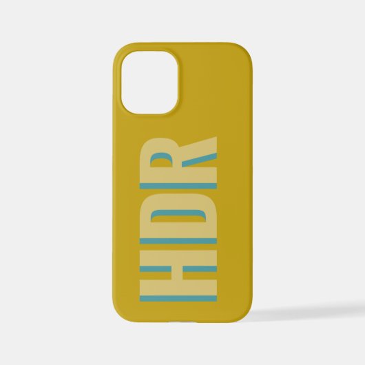 Coque iPhone 12 Mini Sand yellow Shadow Monogram initials with name (Verso)