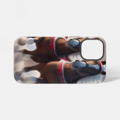 Coque iPhone 12 Mini Santas Chevaux de Neige de Noël, (Verso Horizontal)