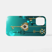 Coque iPhone 12 Mini Skeleton Keys on Green Background (Verso Horizontal)