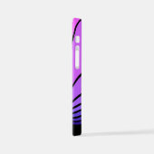 Coque iPhone 12 Mini Soleil Art déco en violet & rose (Côté gauche)