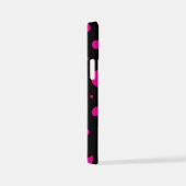 Coque iPhone 12 Mini Spots et rayures en Magenta et noir (Côté droit)