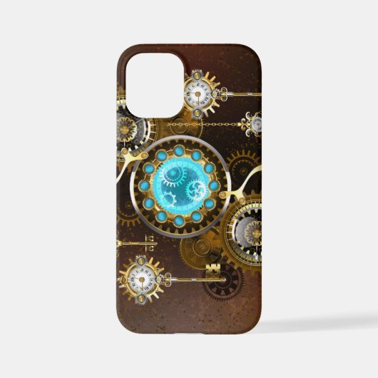 Coque iPhone 12 Mini Steampunk Rusty Background (Verso)