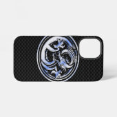 Coque iPhone 12 Mini Style Chrome Dragon Crest Impression en fibre de c (Verso Horizontal)