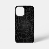 Coque iPhone 12 Mini Stylish Black Crocodile (Verso)
