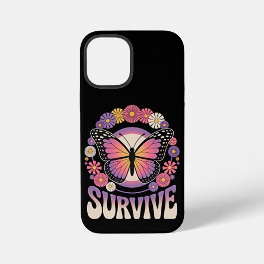 Coque iPhone 12 Mini Survivre Papillon (Verso)