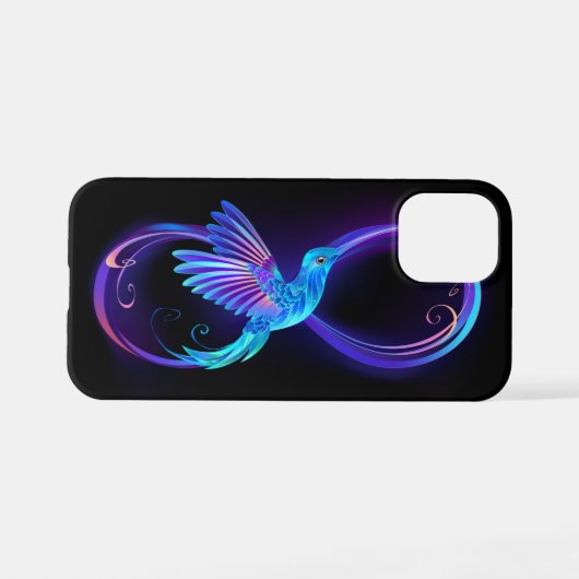 Coque iPhone 12 Mini Symbole de Neon Infinity par Glowing Hummingbird (Verso Horizontal)