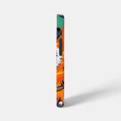 Coque iPhone 12 Mini Tigre animé en flammes (Côté gauche)