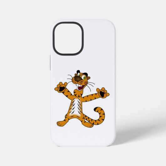 COQUE iPhone 12 MINI TIGRE JAUNÂTRE TACHETÉ SE RÉJOUIT MIGNON (Verso)