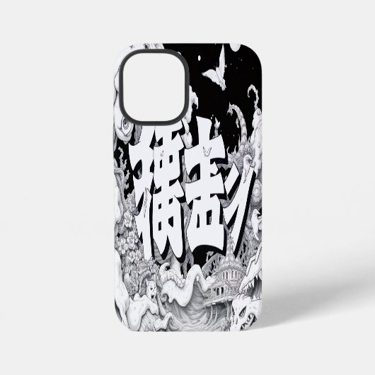 Coque iPhone 12 Mini Tokyo Noir et Blanc (Verso)