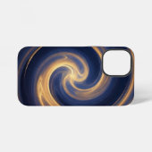 Coque iPhone 12 Mini Tourbillon Cosmique de Lumière Dorée (Verso Horizontal)
