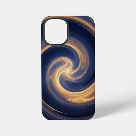 Coque iPhone 12 Mini Tourbillon Cosmique de Lumière Dorée (Verso)