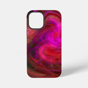 Coque iPhone 12 Mini TOURBILLON LUMINEUX / Abstrait Rose Fuchsia Rouge