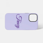 Coque iPhone 12 Mini Tracy Fille Nom En Violet, (Verso Horizontal)