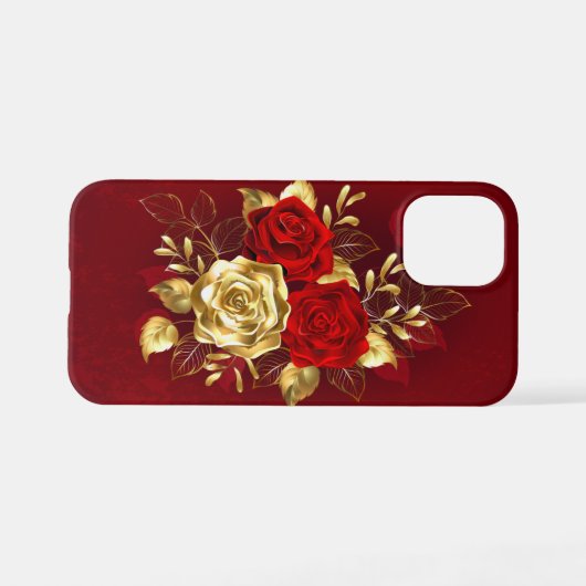 Coque iPhone 12 Mini Trois Roses de bijoux (Verso Horizontal)