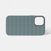 Coque iPhone 12 Mini Tweedy Wool Aqua et Green Motif (Verso Horizontal)