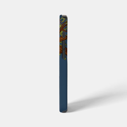 Coque iPhone 12 Mini Twisted Tree with Blue background (Côté gauche)