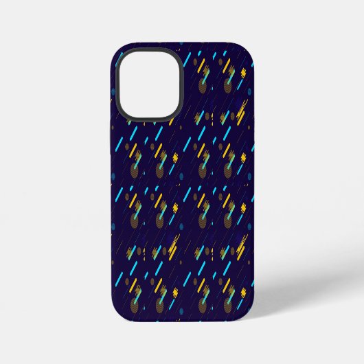 Coque iPhone 12 Mini Un étui pour iPhone vibrant avec un fond bleu fonc (Verso)