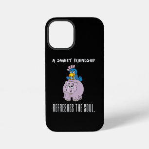 Coque iPhone 12 Mini Une Amitié Douce Rafraîchit L'Âme Violet Hippo
