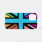 Coque iPhone 12 Mini Union Jack/Drapeau Multicolore+Noir (Verso Horizontal)