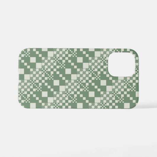 Coque iPhone 12 Mini Vérifié, Chèques en vert (Verso Horizontal)