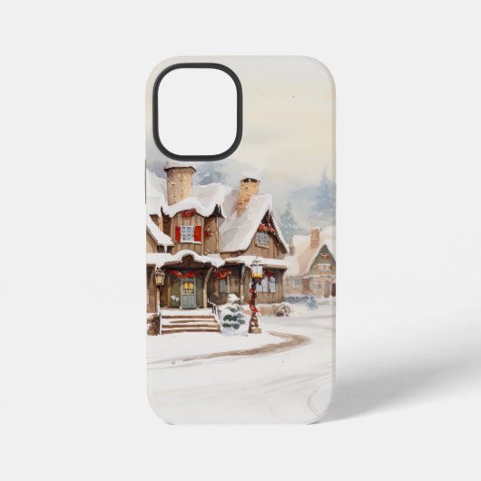 Coque iPhone 12 Mini Village un jour de Noël (Verso)