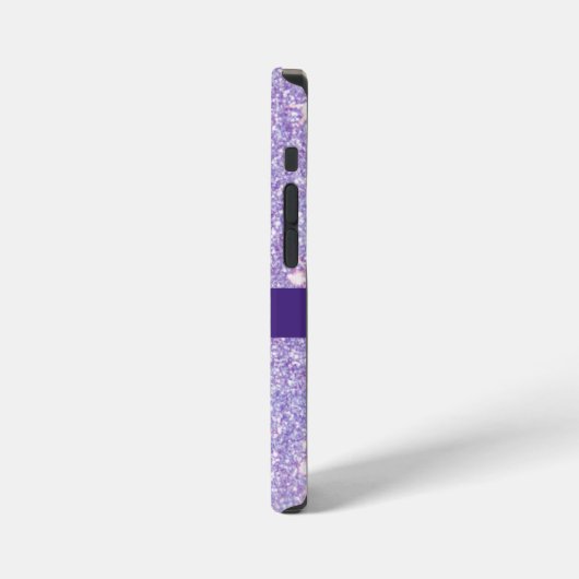 Coque iPhone 12 Mini Vitre d'argent brut pourpre personnalisé (Côté gauche)