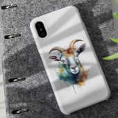 Coque iPhone 12 Mini Vivid Portrait de chèvre arc-en-ciel
