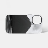 Coque iPhone 12 Mini Volcan en éruption noir et blanc (Verso Horizontal)