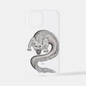 Coque iPhone 12 Mini Wolfdragon design noir et blanc (Verso)