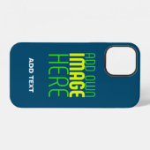 COQUE iPhone 12 MODELE DE TEXTE D'IMAGE BLEU PRUSSIEN ÉDITABLE MOD (Verso Horizontal)