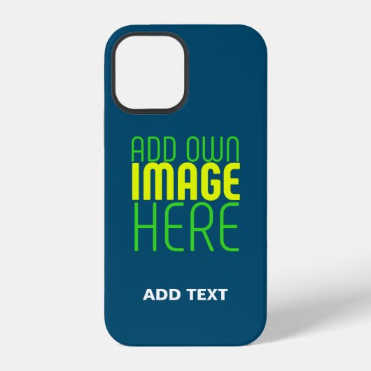 COQUE iPhone 12 MODELE DE TEXTE D'IMAGE BLEU PRUSSIEN ÉDITABLE MOD (Verso)