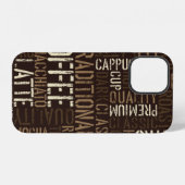 Coque iPhone 12 Modèle d'expérience de café sans couture (Verso Horizontal)