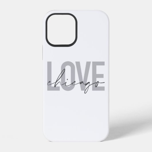 Coque iPhone 12 Moderne, cool, simple, minimal, design J'aime Chic (Verso)