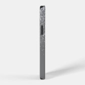 Coque iPhone 12 Moderne paillettes d'argent Nom de script élégant (Côté droit)