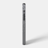 Coque iPhone 12 Moderne paillettes d'argent Nom de script élégant (Côté gauche)