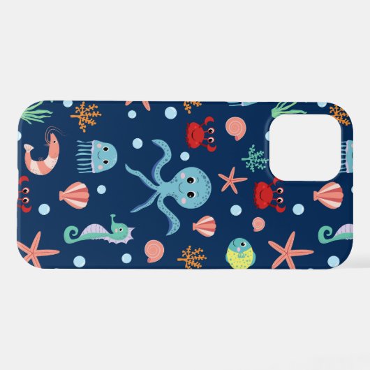 Coque iPhone 12 Monde marin (Verso Horizontal)