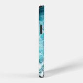 Coque iPhone 12 Monogram Blue Black Ocean Waves Hawaii (Côté droit)