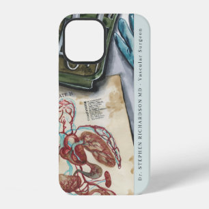 Coque iPhone 12 Monogramme Aquarelle Chirurgien Médecin