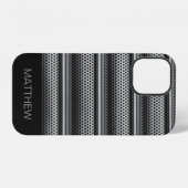 Coque iPhone 12 Monogramme Argent Moderne (Verso Horizontal)