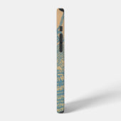 Coque iPhone 12 Monogramme d'abeille bleu chic (Côté gauche)