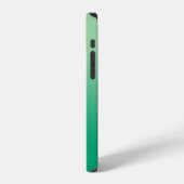 Coque iPhone 12 Monogramme de nom moderne dégradé vert clair à ver (Côté gauche)
