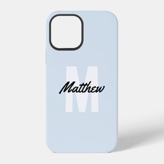 Coque iPhone 12 Monogramme Écriture moderne Nom Coque-Mate i (Verso)