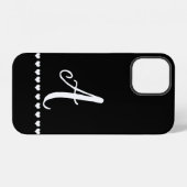 Coque iPhone 12 Monogramme initiale noir et blanc (Verso Horizontal)