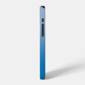 Coque iPhone 12 Monogramme minimal dégradé bleu clair à foncé (Côté gauche)