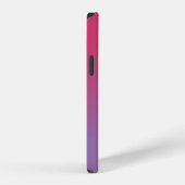 Coque iPhone 12 Monogramme minimal framboise rose au dégradé viole (Côté droit)