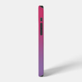 Coque iPhone 12 Monogramme minimal framboise rose au dégradé viole (Côté gauche)