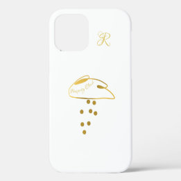 Coque iPhone 12 Monogramme nuage de prospérité chic
