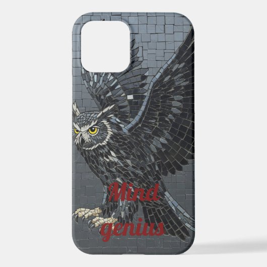 Coque iPhone 12 Mosaic Owl "Mind Genius" Phone Case (Verso)