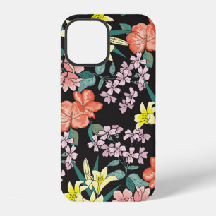 Coque iPhone 12 Motif à la mode avec petites fleurs. Fond floral